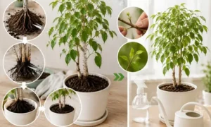 ベンジャミンの根腐れから復活させる手順|傷んだ根の整理・植え替え・新芽確認の流れ