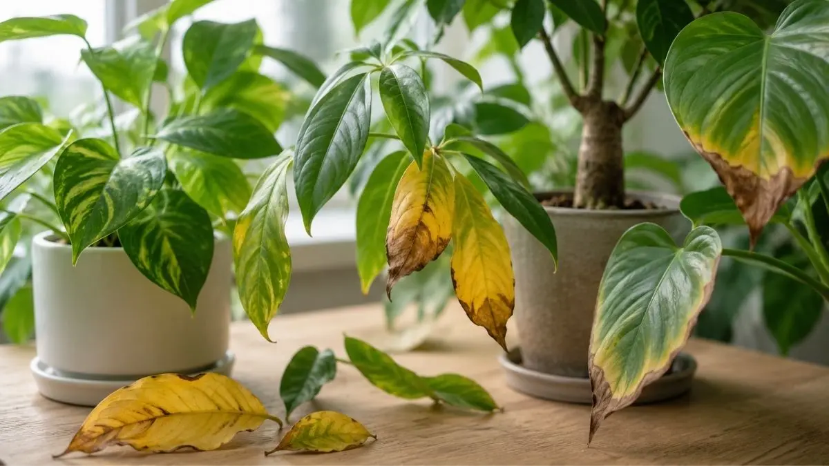 葉が黄色い・葉先が茶色い観葉植物｜葉の異変の原因を見分ける症状例