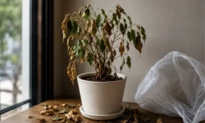 葉が枯れ落ち復活が難しい状態になった観葉植物の危険サイン