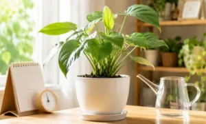 根腐れから回復中の観葉植物を明るい窓辺で管理している様子｜復活までの経過観察と回復の目安
